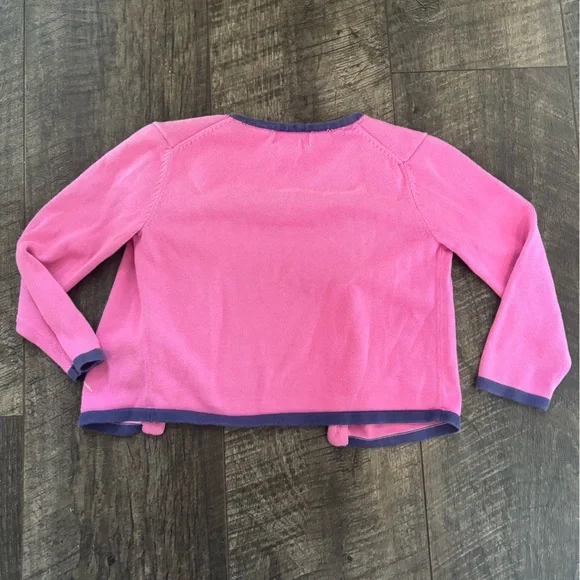 Lilly Pulitzer Little Girls Pink Cardigan with Green Argyle Pattern - Picture 3 of 3